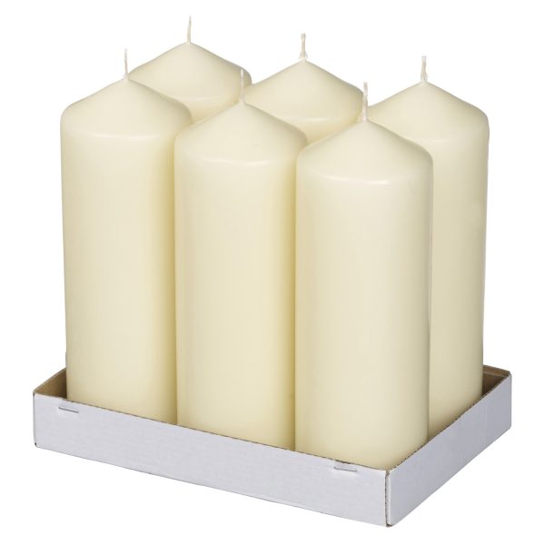 Horeca Stompkaars 198/68mm 75hr Ivoor 12 stuks