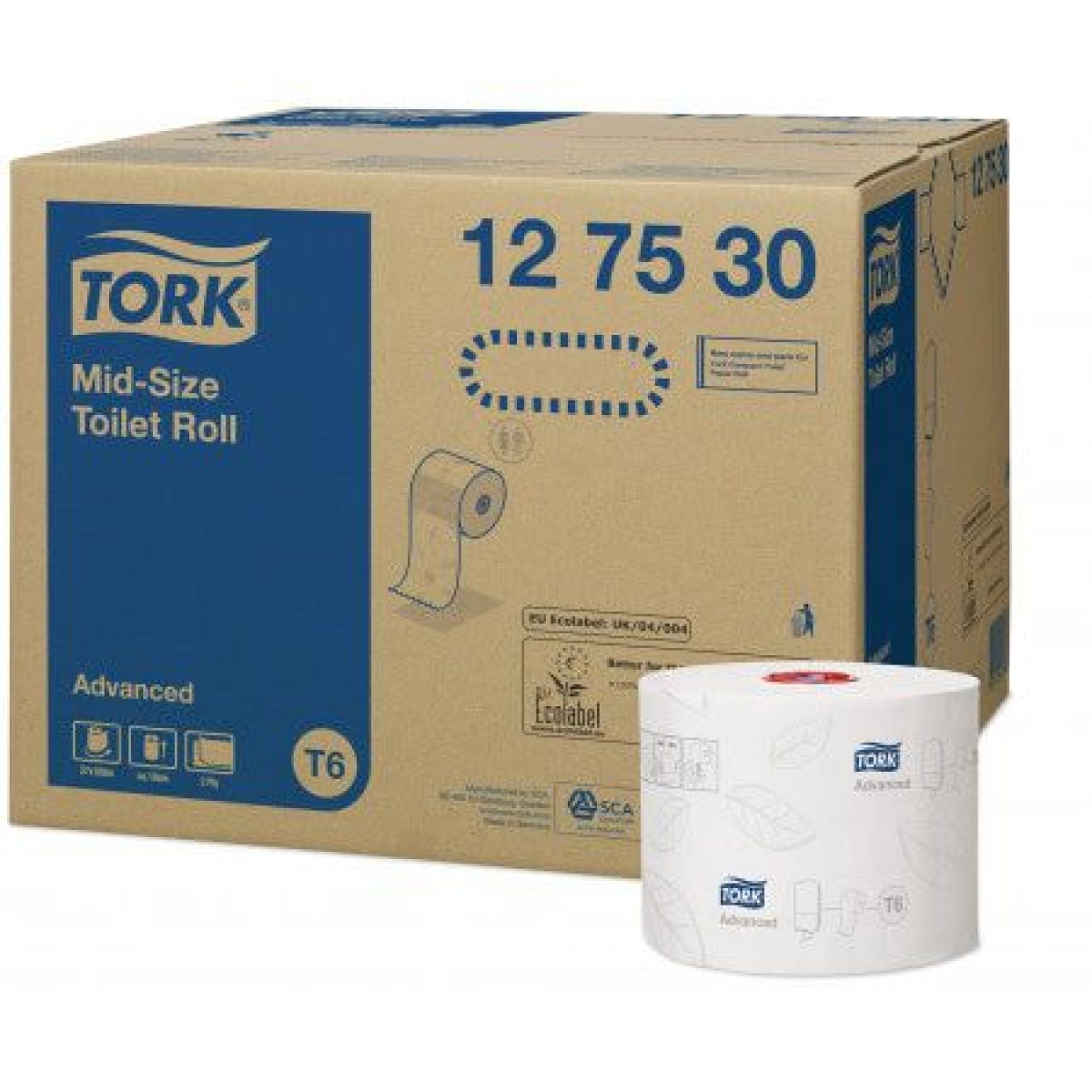 Tork Advanced T6 Toiletpapier Doprollen Cellulose 2-laags 100 meter 27 stuks