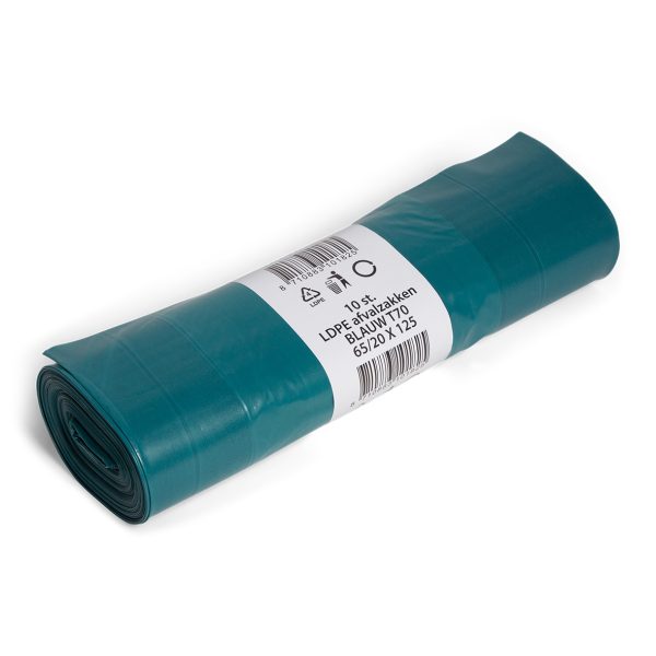 Powersterko Afvalzak 65/20 x 125cm  Blauw T70 100 stuks