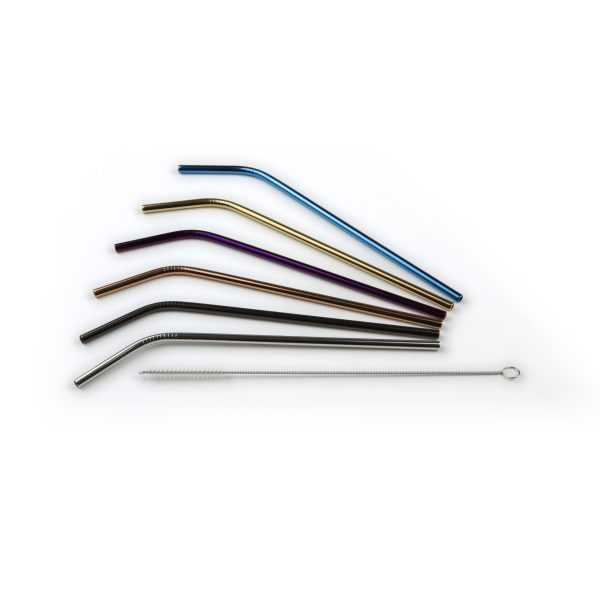 Sier RVS Buig Rietje Assorti 6mm/ 23,5cm 12 stuks