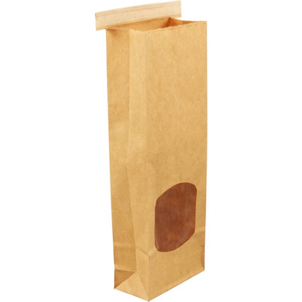 Blokbodem Zak Kraft Venster met Sluitstrip 47x260x88mm 500 stuks
