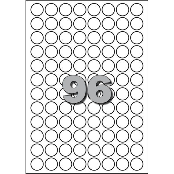 Stickers Etiketten Rond Wit 15mm 960 stuks