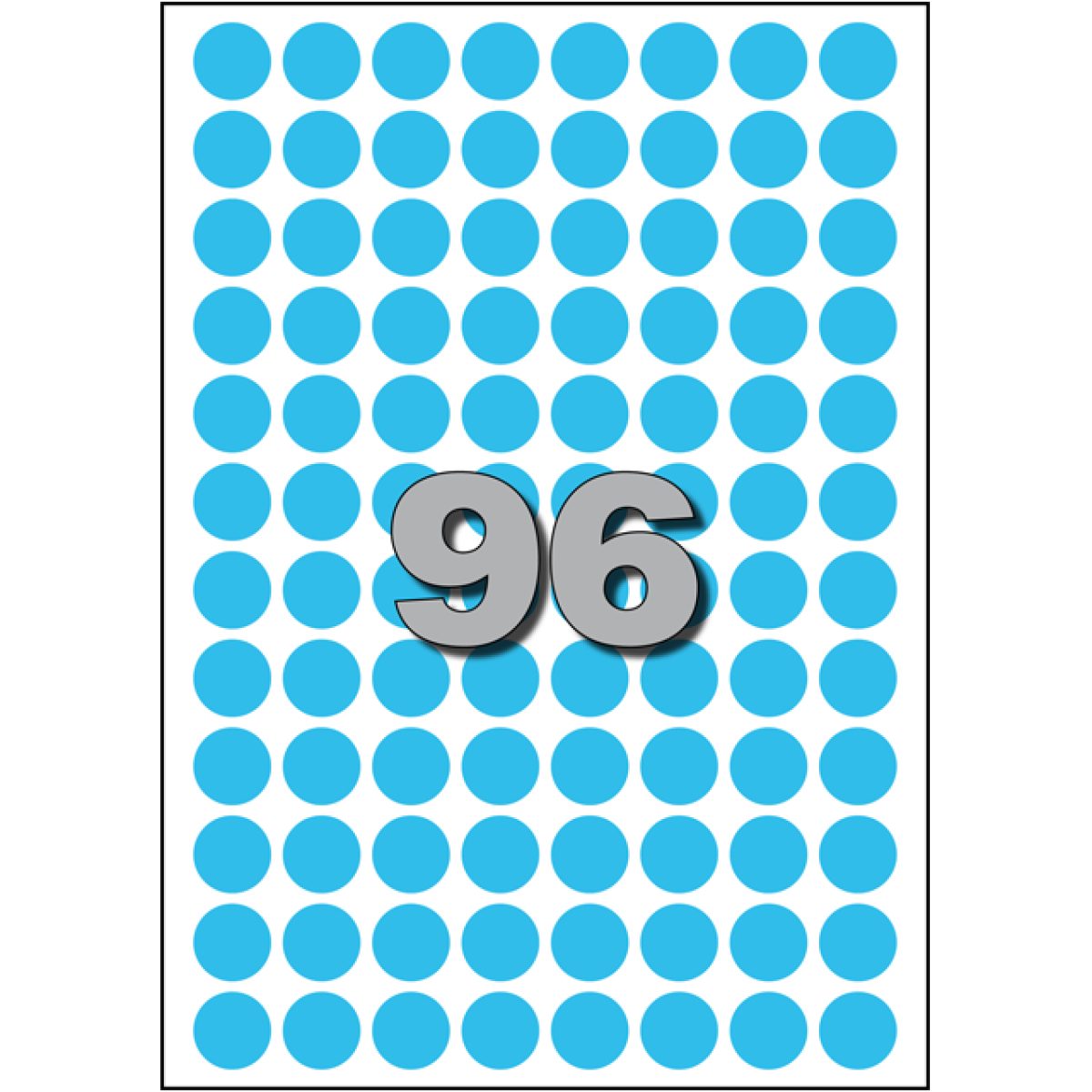Stickers Etiketten Rond Blauw 15mm 960 stuks