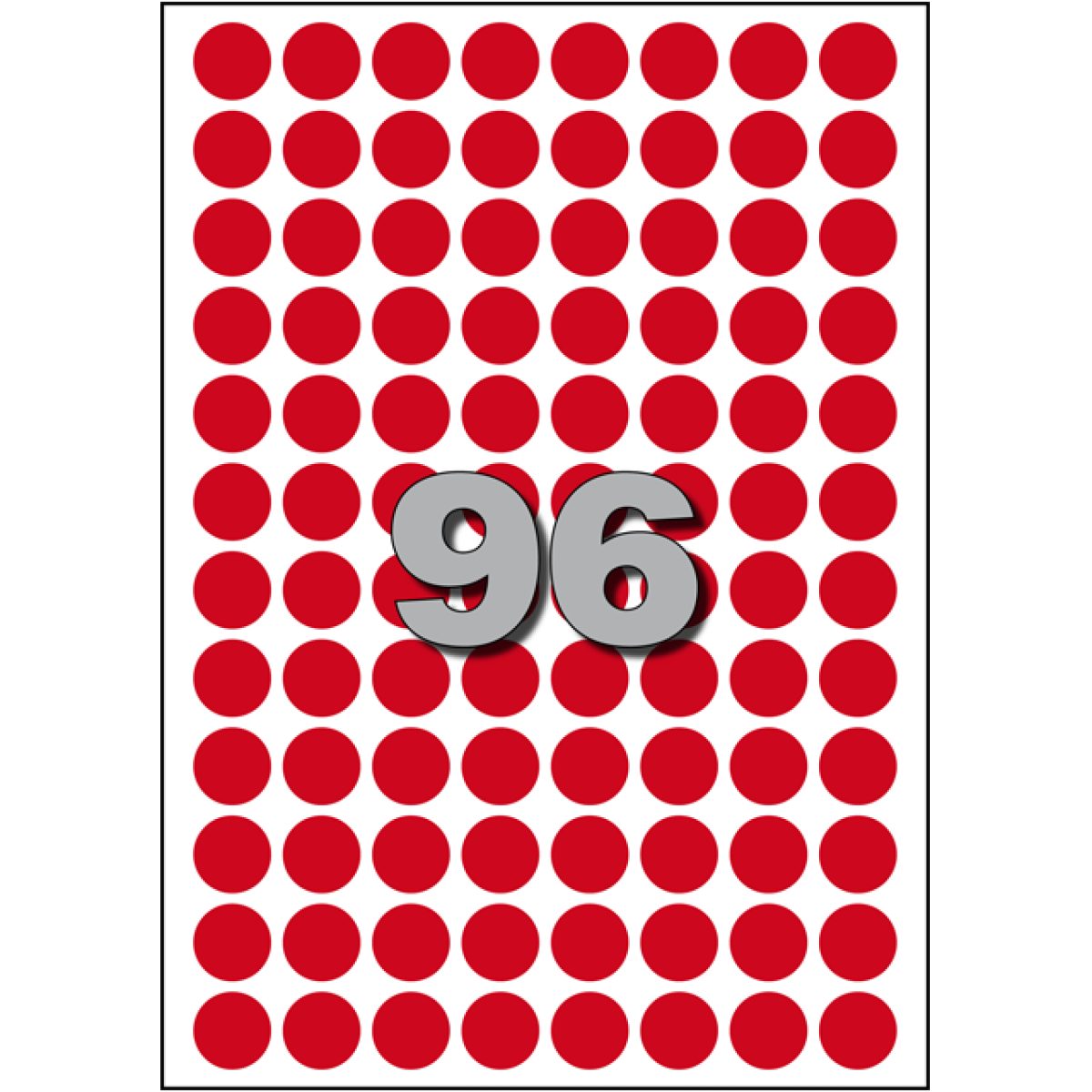 Stickers Etiketten Rond Rood 15mm 960 stuks