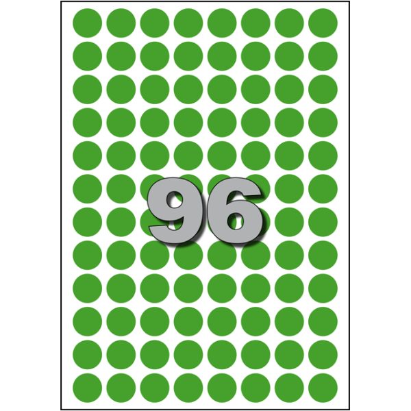 Stickers Etiketten Rond Groen 15mm 960 stuks