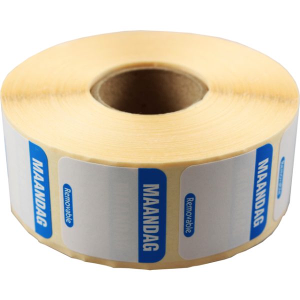 Foodsecure Maandag Daglabel Verwijderbaar 25x25cm 1000 stuks