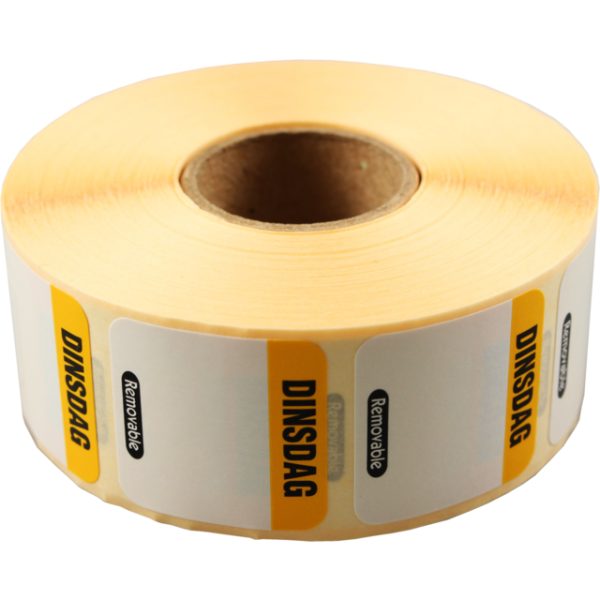 Foodsecure Dinsdag Daglabel Verwijderbaar 25x25cm 1000 stuks
