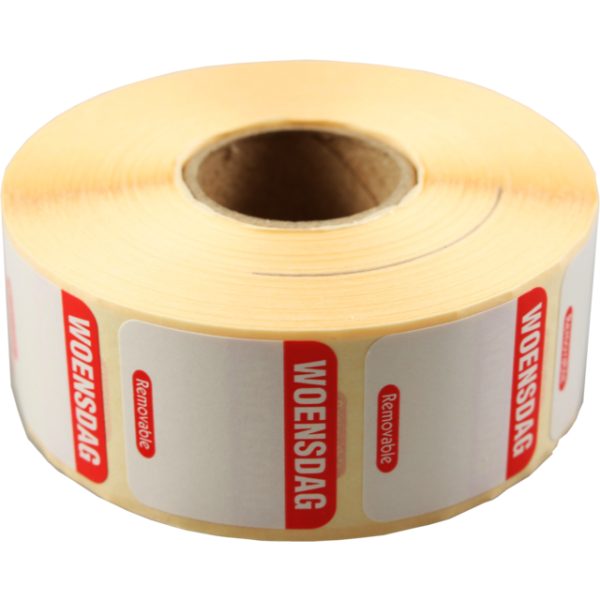 Foodsecure Woensdag Daglabel Verwijderbaar 25x25cm 1000stuks