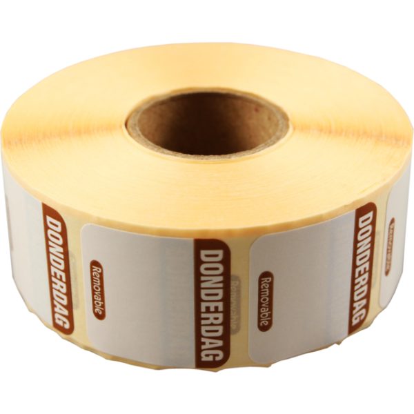 Foodsecure Donderdag Daglabel Verwijderbaar 25cm 1000stuks