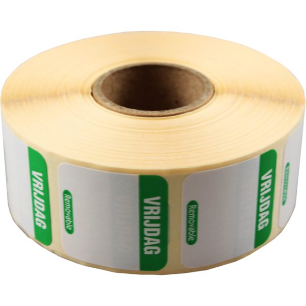 Foodsecure Vrijdag Daglabel Verwijderbaar 25x25cm 1000 stuks