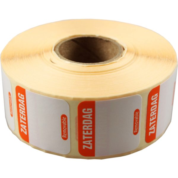 Foodsecure Zaterdag Daglabel Verwijderbaar 25x25cm 1000stuks