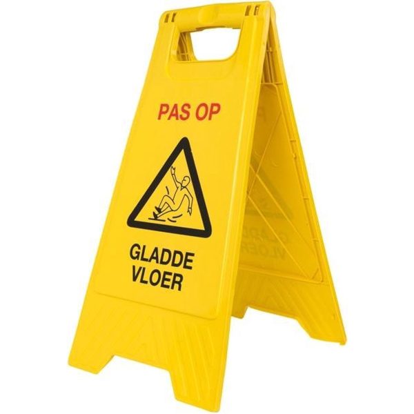 Waarschuwingsbord Geel 'Gladde Vloer'