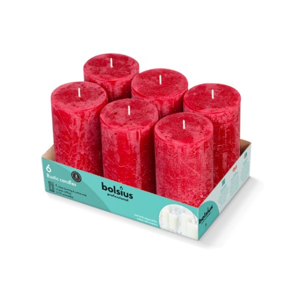 Bolsius Rustiek Fluweel Rood