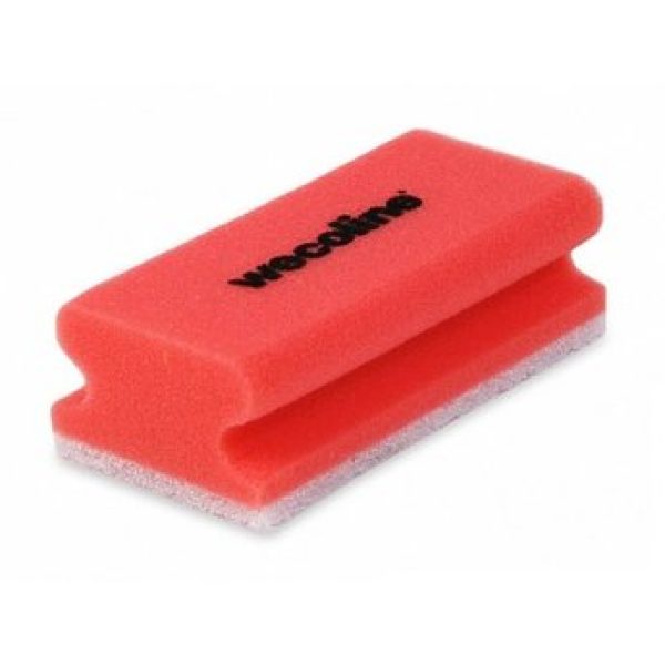 Wecoline Schuurspons met Grip Rood/ Wit 14x7x4,5cm 10 stuks