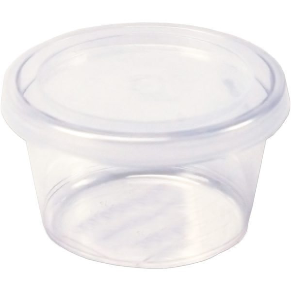 Bak PP Rond 30ml + Deksel Transparant 1000 stuks
