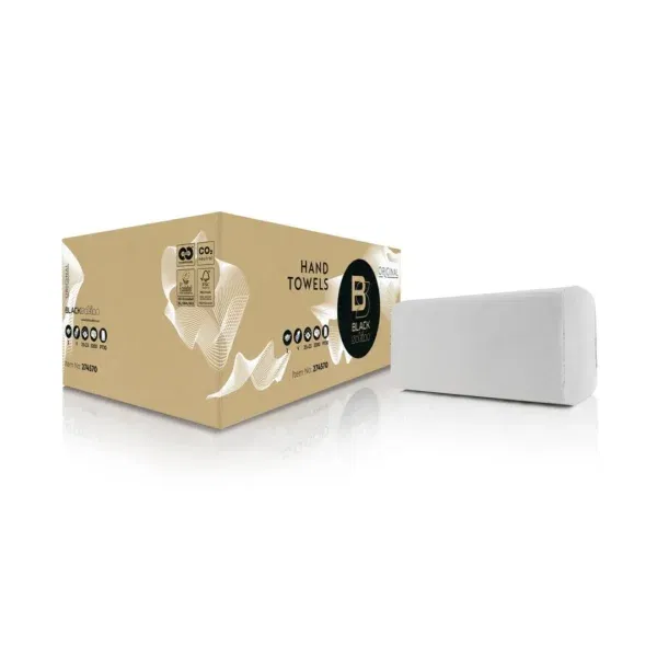 274570 black satino handdoekpapier