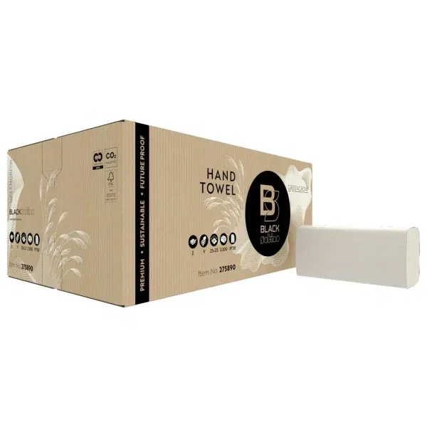 275890 Black Satino Handdoekpapier