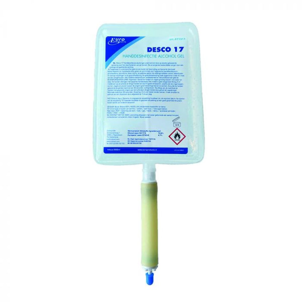 Euro Handdesinfectie Alcohol Gel 800ml 6 stuks