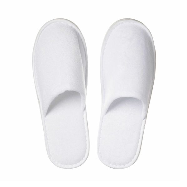 White closed toe slipper