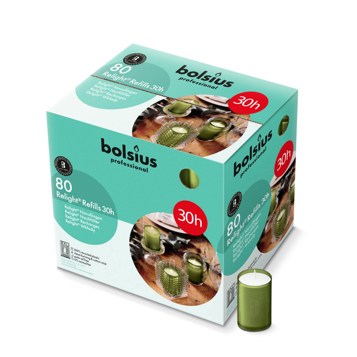 relight olijf groen bolsius