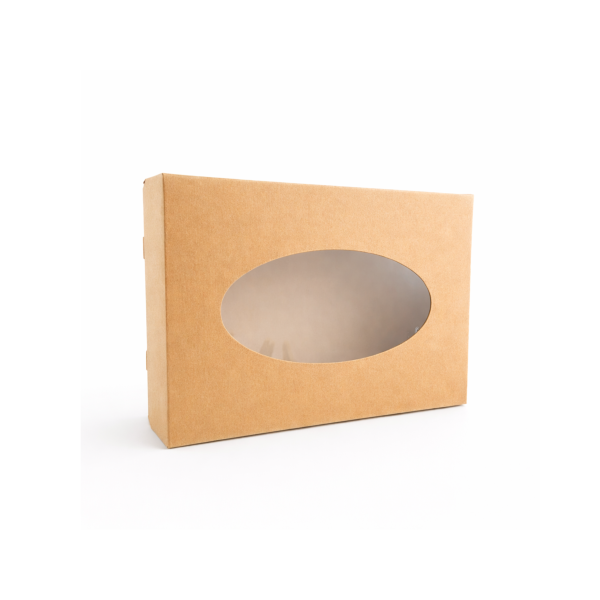 Cateringdozen Kraft Klein met Venster 36x25x8cm 100 stuks