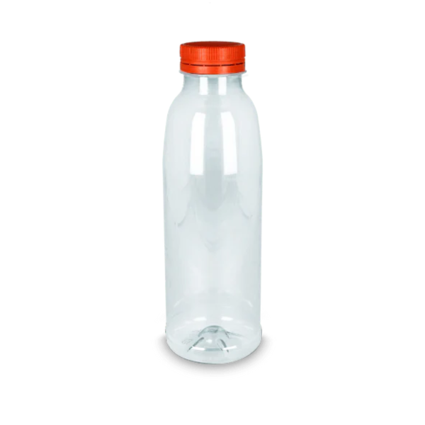 rPET Fles 1000cc Met Oranje Vaste Dop 65 stuks