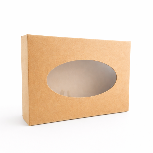 Cateringdozen Kraft Middel met Venster 46x31x8cm 80 stuks