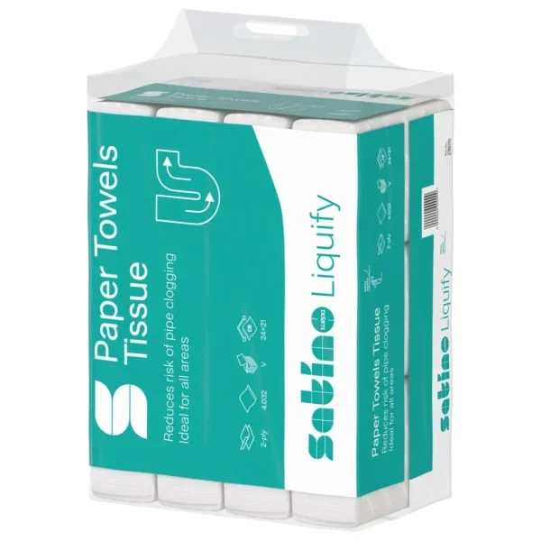 Satino Liquify PT3 flushable Handdoekpapier Z-vouw 24x21cm 2-lgs Cellulose 4032 stuks