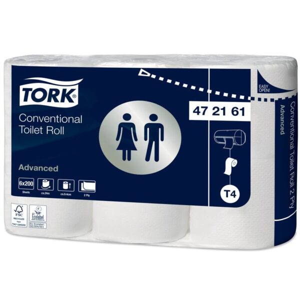 Tork Traditioneel Toiletpapier Advanced 2-laags 200 Vel 48 stuks