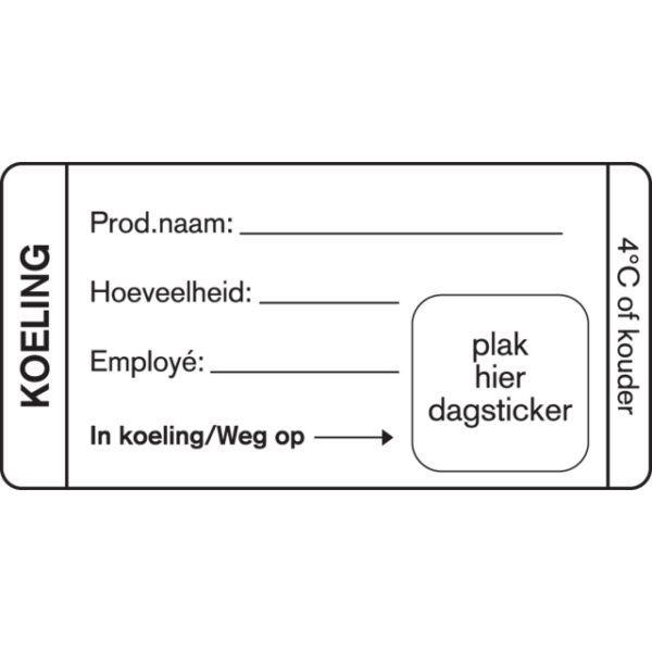 Label Koeling 35x75mm Wit Afwasbaar Sticker 500 stuks